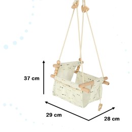 Huśtawka dla dzieci materiałowa drewniana wisząca strzałki