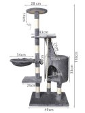 Purlov Drzewko dla kota 118cm szare