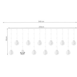 Iso Trade Kurtyna świetlna 108LED USB ciepły biały KŚ19736